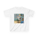 Kids Tee - Retro Cartoon Barber Shop Illustration Printify