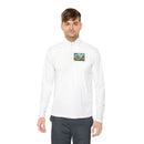 Nature Scene Quarter-Zip Pullover — Mountain River Landscape Embroidered Printify