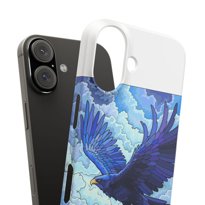 Eagle Flight Phone Case — Blue Sky Raven Art Snap Case