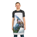 Mountain Goat Floral Apron — Nature Wildlife Kitchen Apron Printify