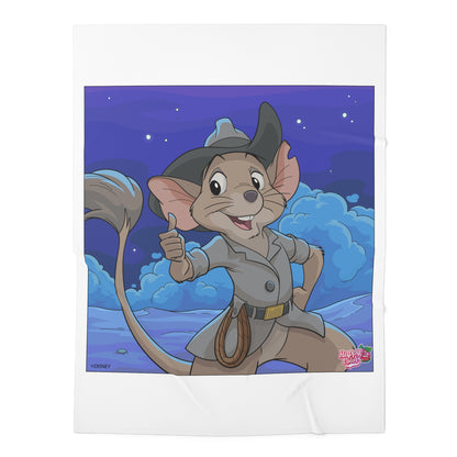 Explorer Mouse Baby Swaddle Blanket — Cute Cartoon Mouse Thumbs Up Newborn Wrap