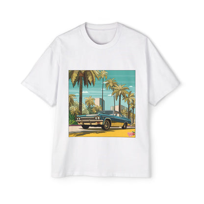 Classic Lowrider Tee — Vintage Palm Beach Sunset Car Graphic Shirt