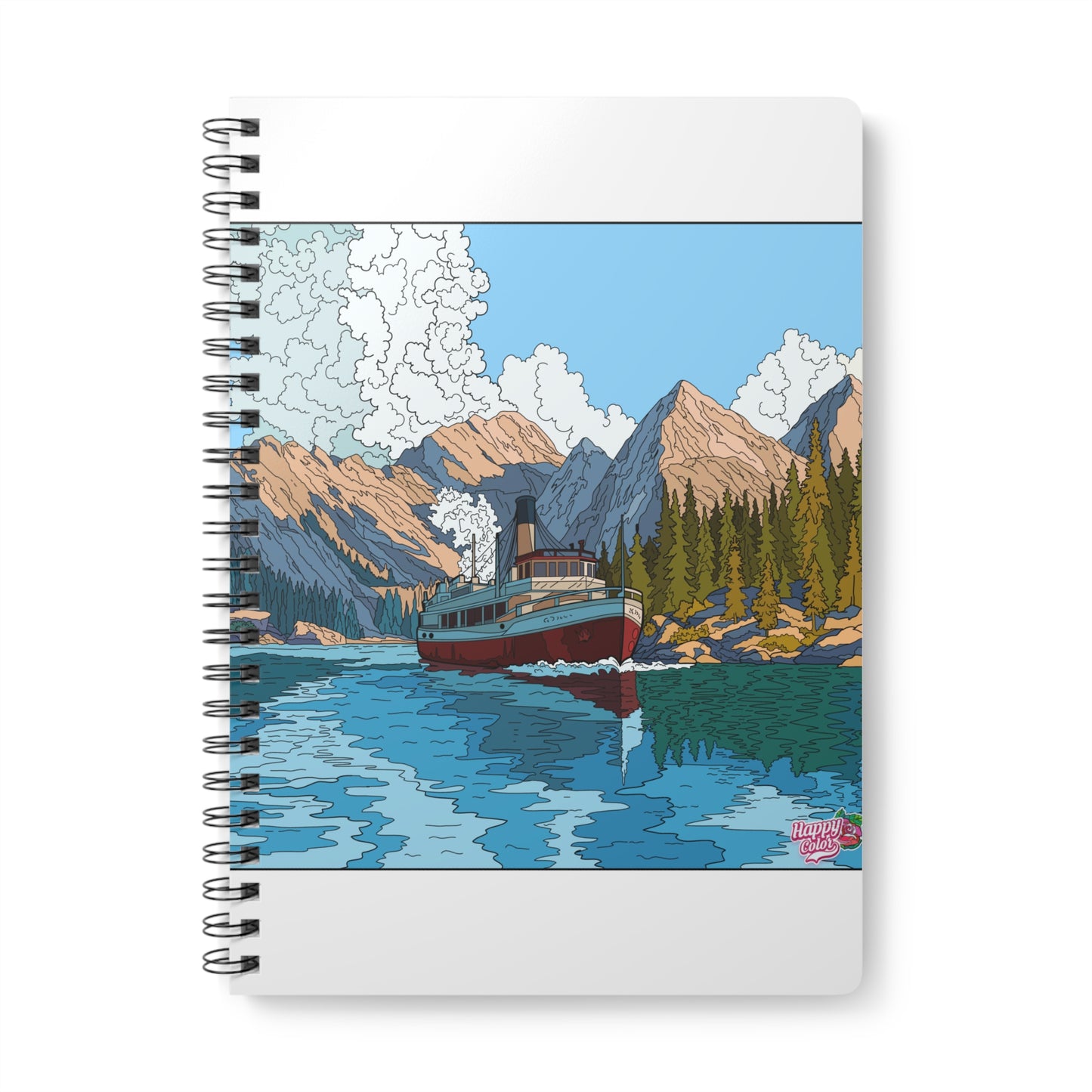 Lake Steamship Scenic A5 Spiral Notebook — Mountain Boat Journal