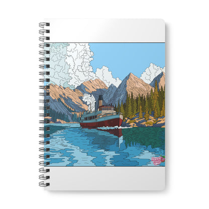 Lake Steamship Scenic A5 Spiral Notebook — Mountain Boat Journal