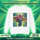 Vision-Inspired Crewneck Sweatshirt — Retro Comic Superhero Graphic Printify