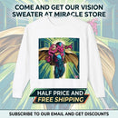 Vision-Inspired Crewneck Sweatshirt — Retro Comic Superhero Graphic Printify