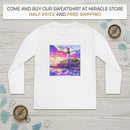 Youth Long Sleeve Tee — Colorful Lighthouse Sunset Graphic Printify