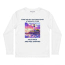 Youth Long Sleeve Tee — Colorful Lighthouse Sunset Graphic Printify