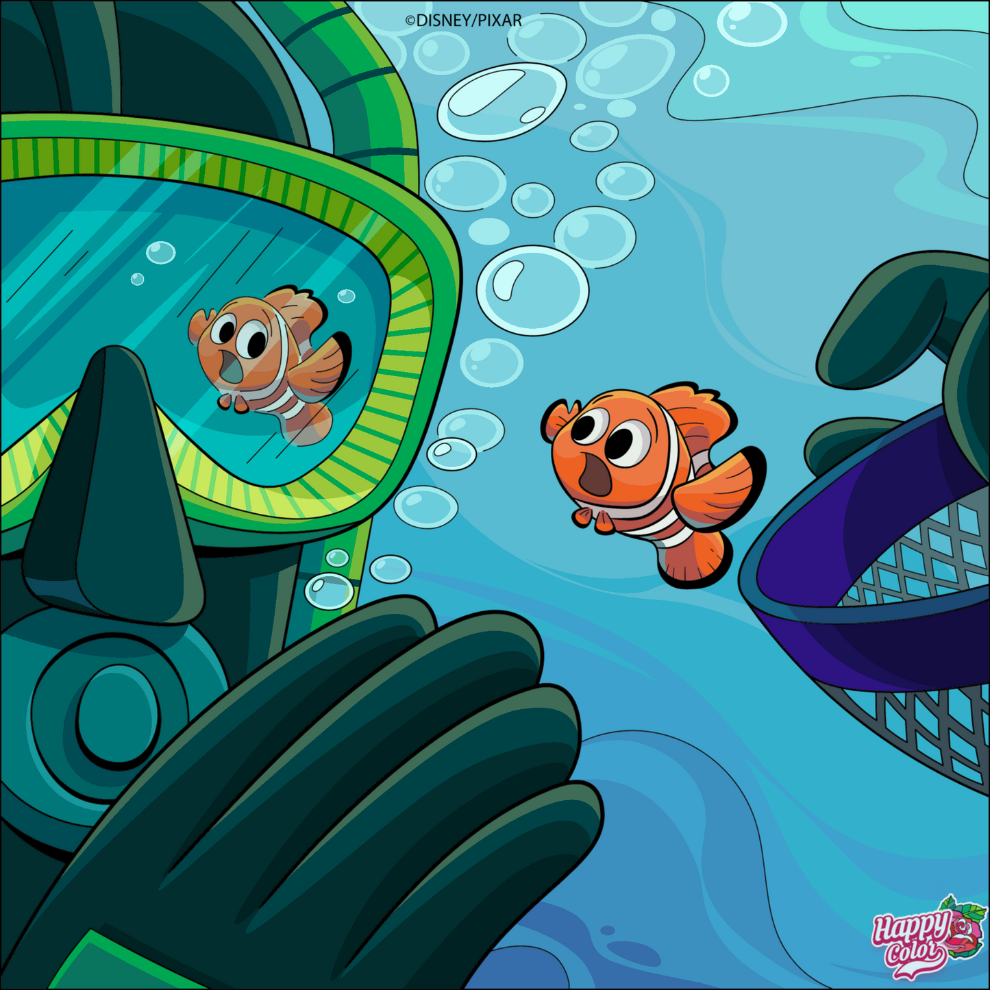 Toddler Hoodie — Cute Scuba Diver & Clownfish Ocean Print