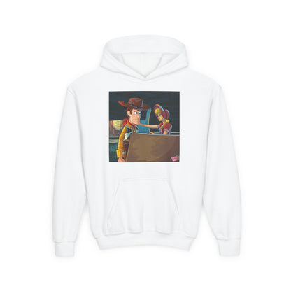 Toy Cowboy & Cowgirl Youth Hoodie — Animated Western Kids Sweatshirt