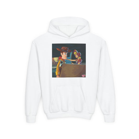 Toy Cowboy & Cowgirl Youth Hoodie — Animated Western Kids Sweatshirt