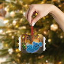 Cute Blue Ghost Fantasy Christmas Ornament
