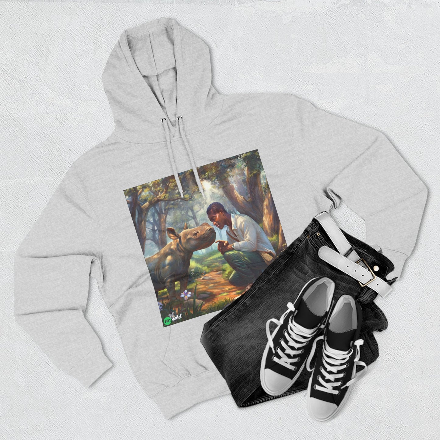 Three-Panel Fleece Hoodie