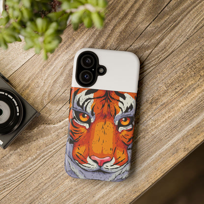 Tiger Face Phone Case - Fierce Orange Tiger iPhone/Android Protective Cover