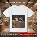 Cowboy Toy Scene Toddler T‑Shirt — Nostalgic Animated Characters Print Printify