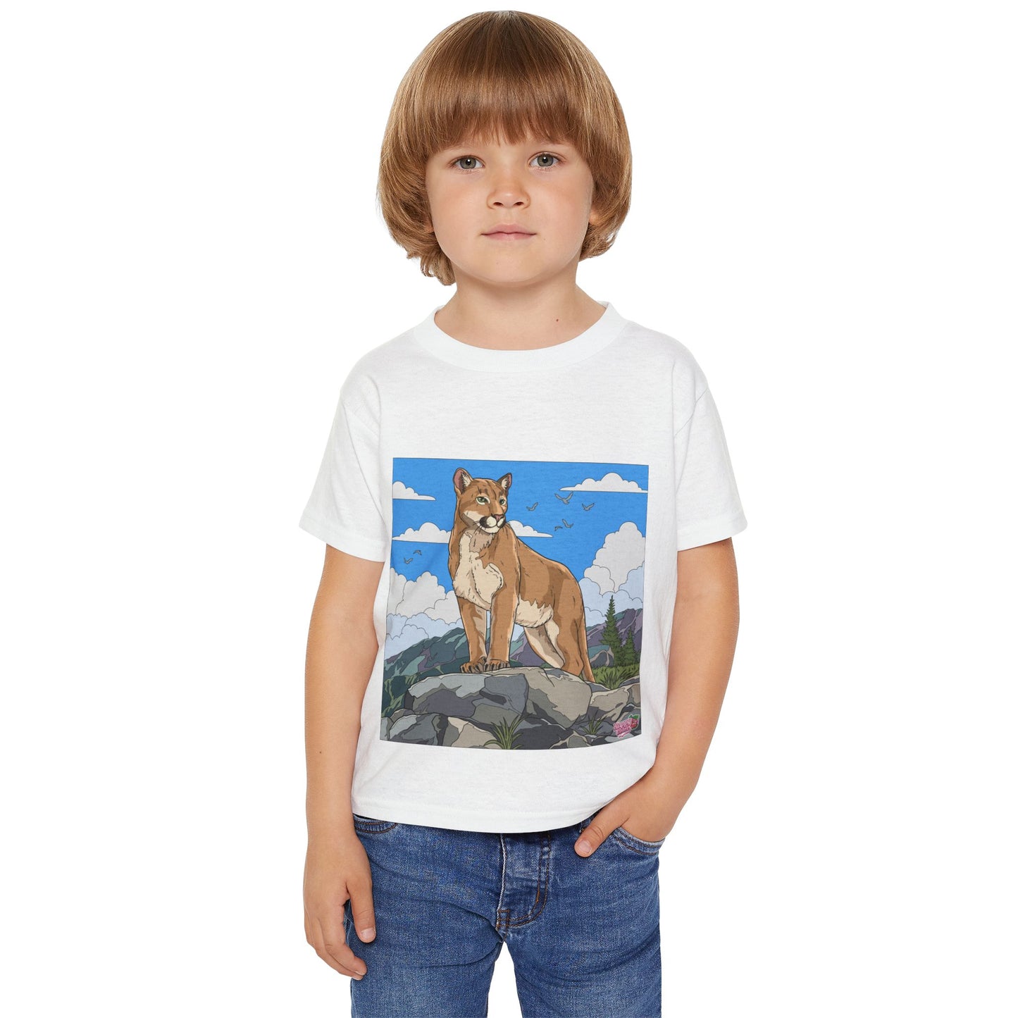 Toddler T‑Shirt — Brave Mountain Wolf Graphic Tee