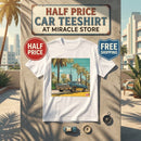 Classic Lowrider Tee — Vintage Palm Beach Sunset Car Graphic Shirt Printify