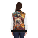 Halloween Vampire Cat Knitting Women's Bomber Jacket Printify