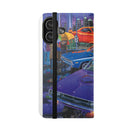 Classic Car Rainy City Flip Case