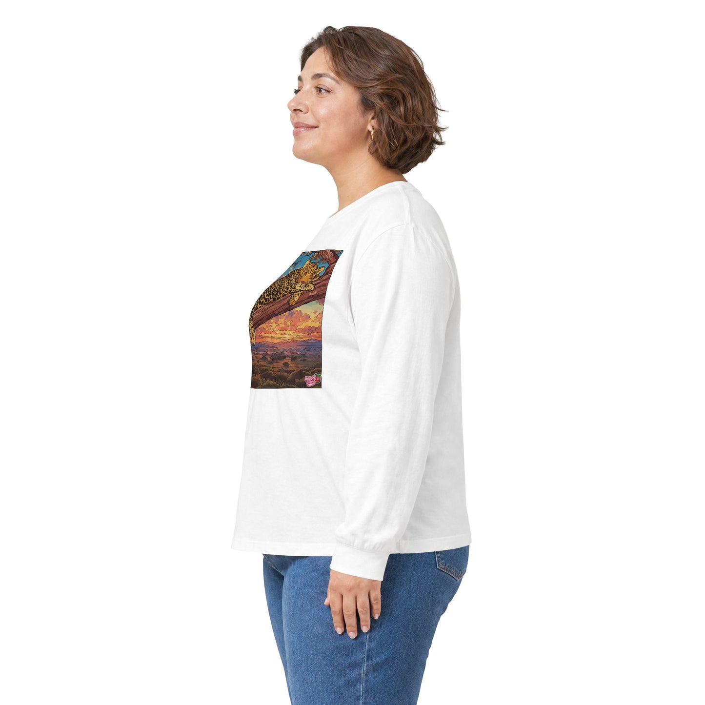 Leopard Sunset Graphic Long Sleeve Tee
