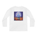 Youth Long Sleeve Tee – Spooky Ghost Pumpkin Halloween Shirt Printify