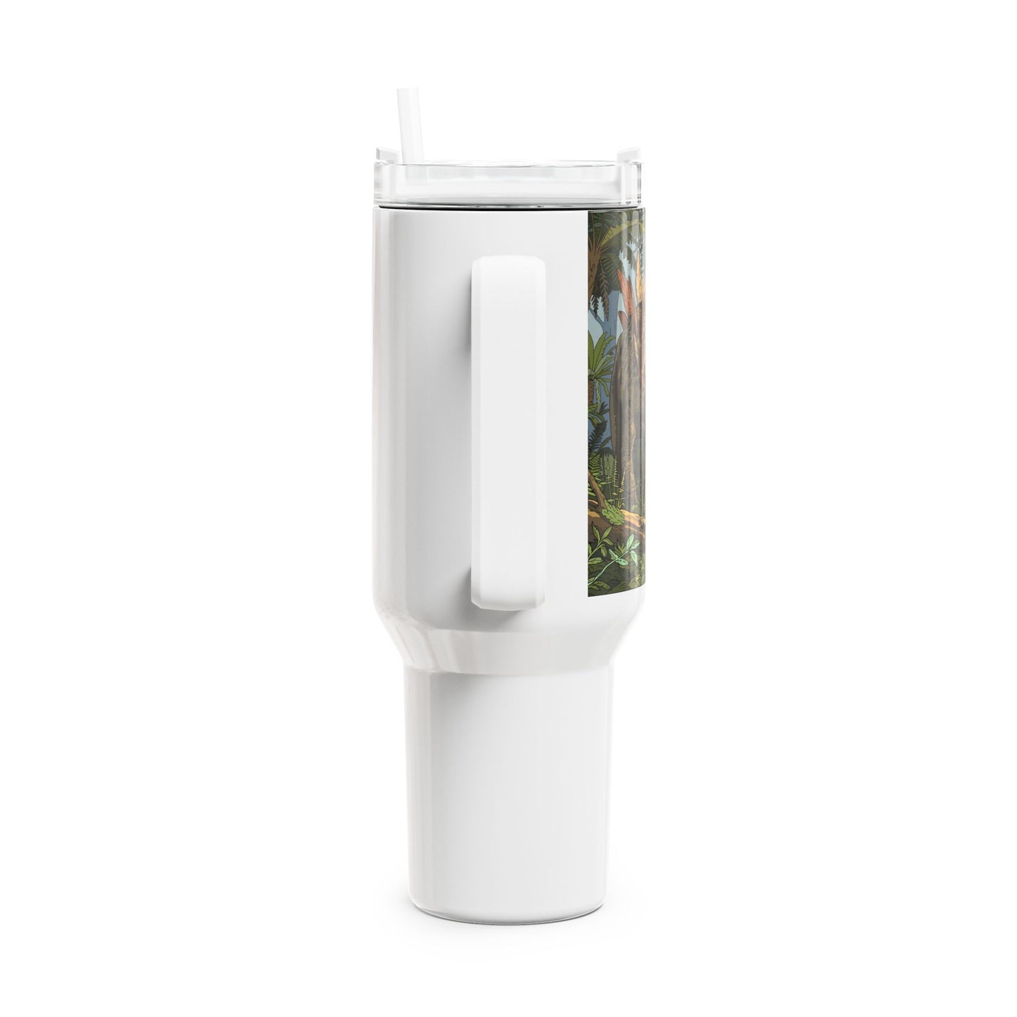 40oz Dinosaur Tumbler — Stegosaurus Jungle Travel Mug
