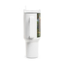 40oz Dinosaur Tumbler — Stegosaurus Jungle Travel Mug Printify