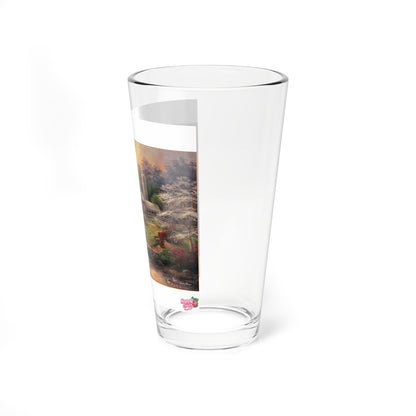 16oz Farmhouse Mixing Glass – Rustic Barn Landscape Pint Glass