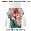 Rose Garden Skater Skirt — Floral Pink Rose AOP Skirt Printify