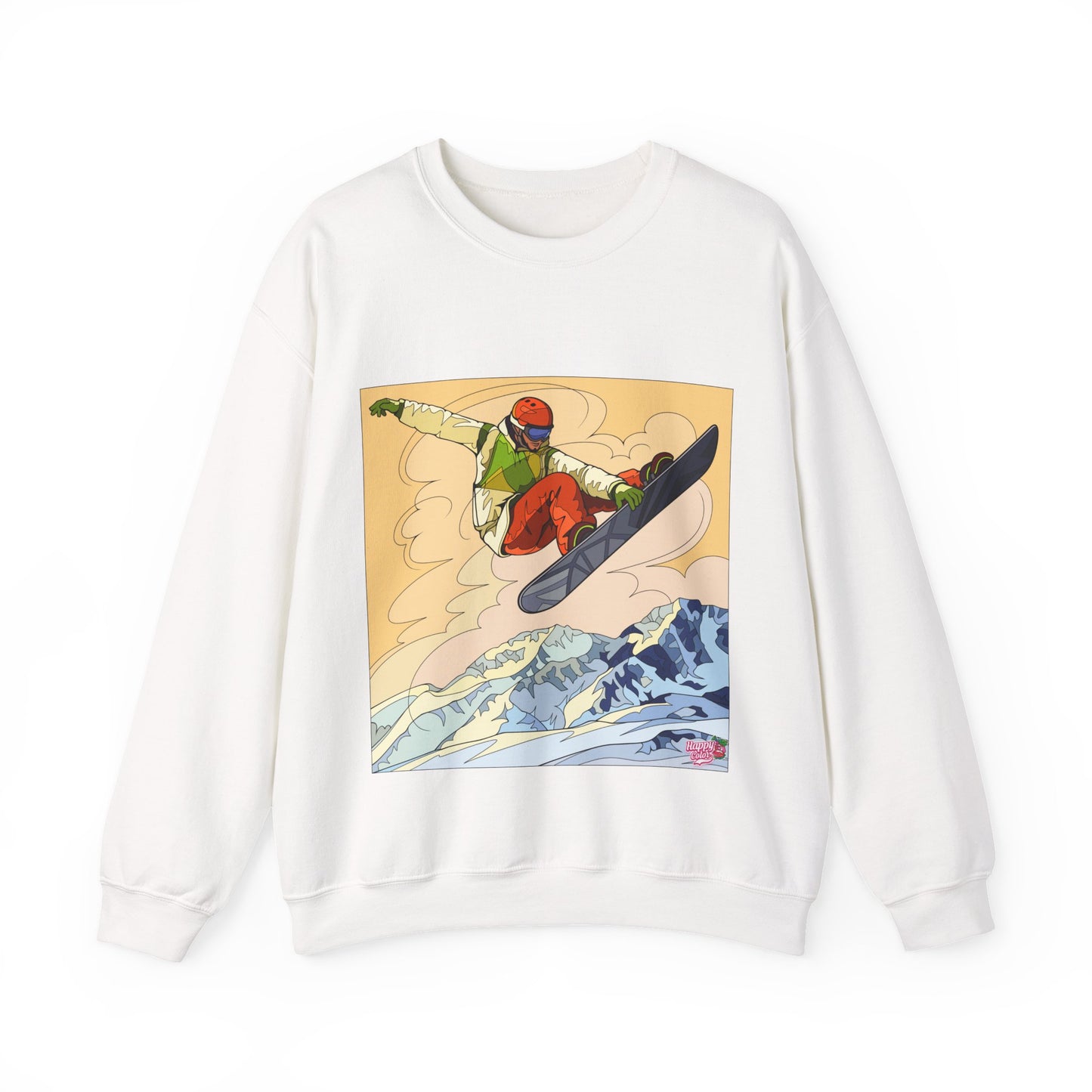 Snowboarder Graphic Sweatshirt — Vintage Mountain Snowboarding Crewneck