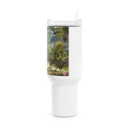 40oz Dinosaur Tumbler — Stegosaurus Jungle Travel Mug