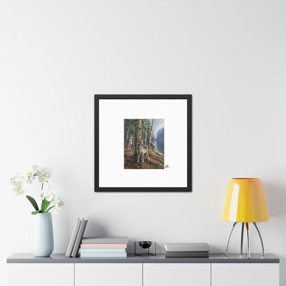 Wolf Pack Framed Poster — Woodland Nature Print for Home Decor