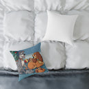 Disney Lady and Tramp Family Christmas Square Pillow Printify