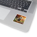 Badger Floral Sticker — Autumn Woodland Kiss-Cut Laptop Decal Printify