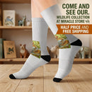 Autumn Harvest Sublimation Socks — Pumpkin & Leaves Crew Socks Printify