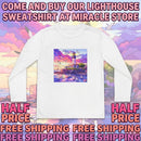 Youth Long Sleeve Tee — Colorful Lighthouse Sunset Graphic Printify