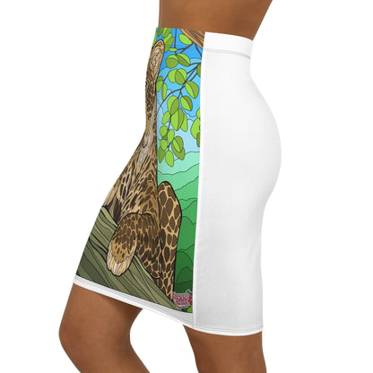 Women's Mid-Waist Pencil Skirt (AOP)
