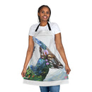 Mountain Goat Floral Apron — Nature Wildlife Kitchen Apron Printify