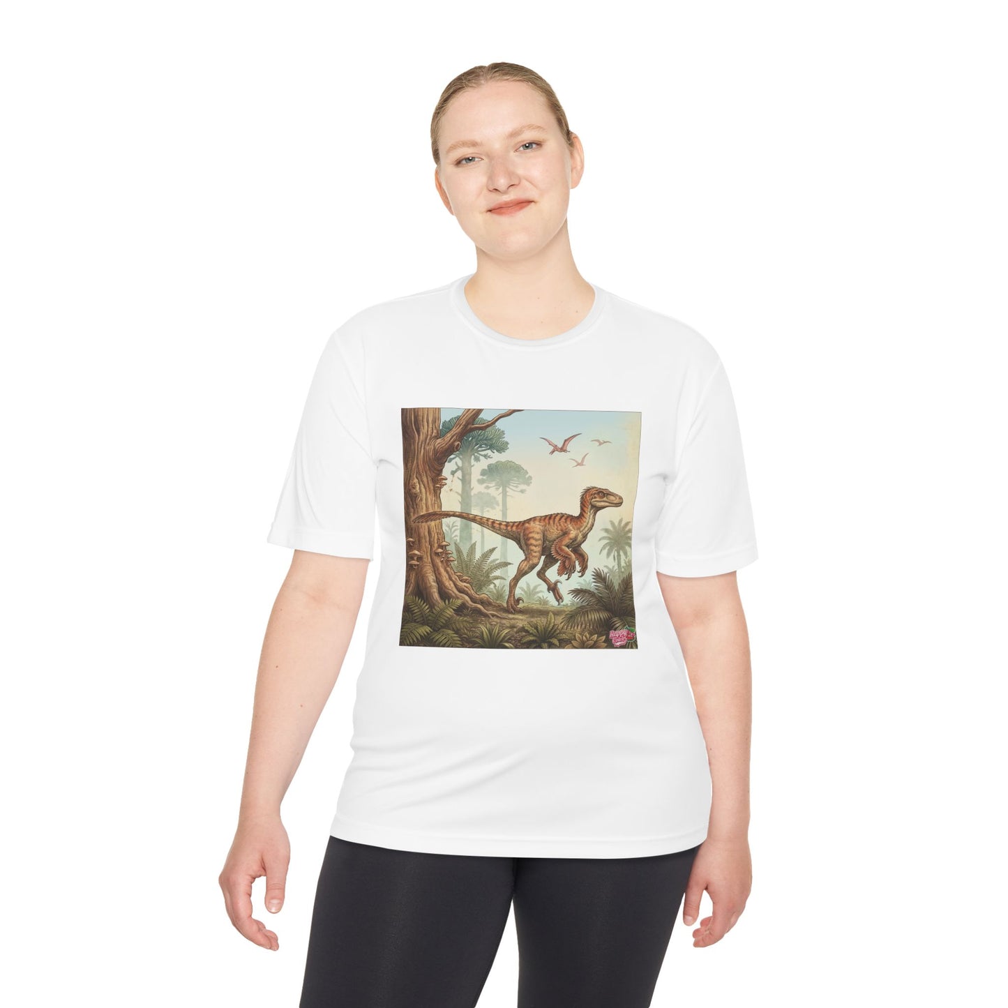 Dinosaur Graphic Tee — Retro Velociraptor Jungle Illustration