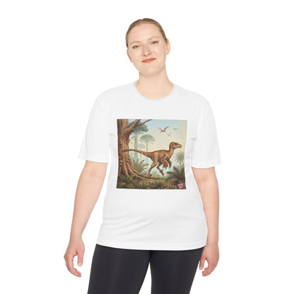 Dinosaur Graphic Tee — Retro Velociraptor Jungle Illustration