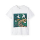 Halloween Ghost Campfire T‑Shirt — Dancing Ghosts in the Woods Graphic Tee Printify