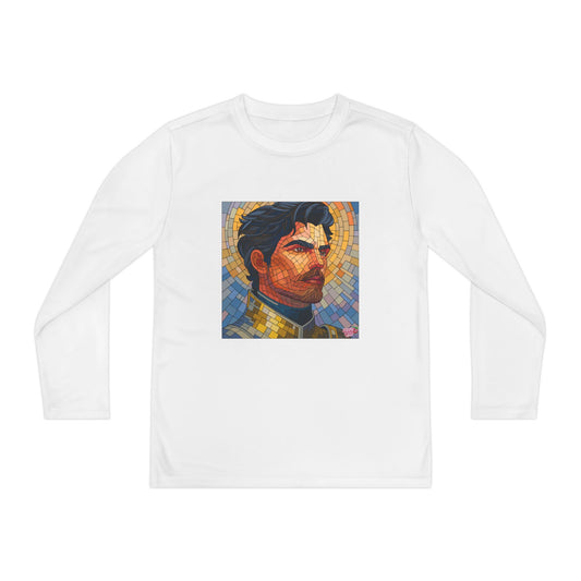Youth Long Sleeve Tee — Mosaic Portrait Design