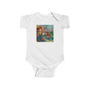 Infant Bodysuit with Colorful Cartoon River Adventure Print Printify