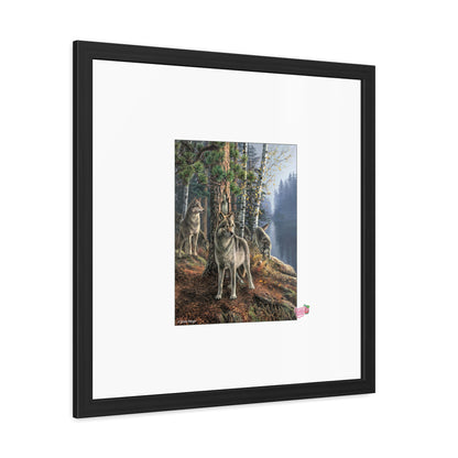 Wolf Pack Framed Poster — Woodland Nature Print for Home Decor