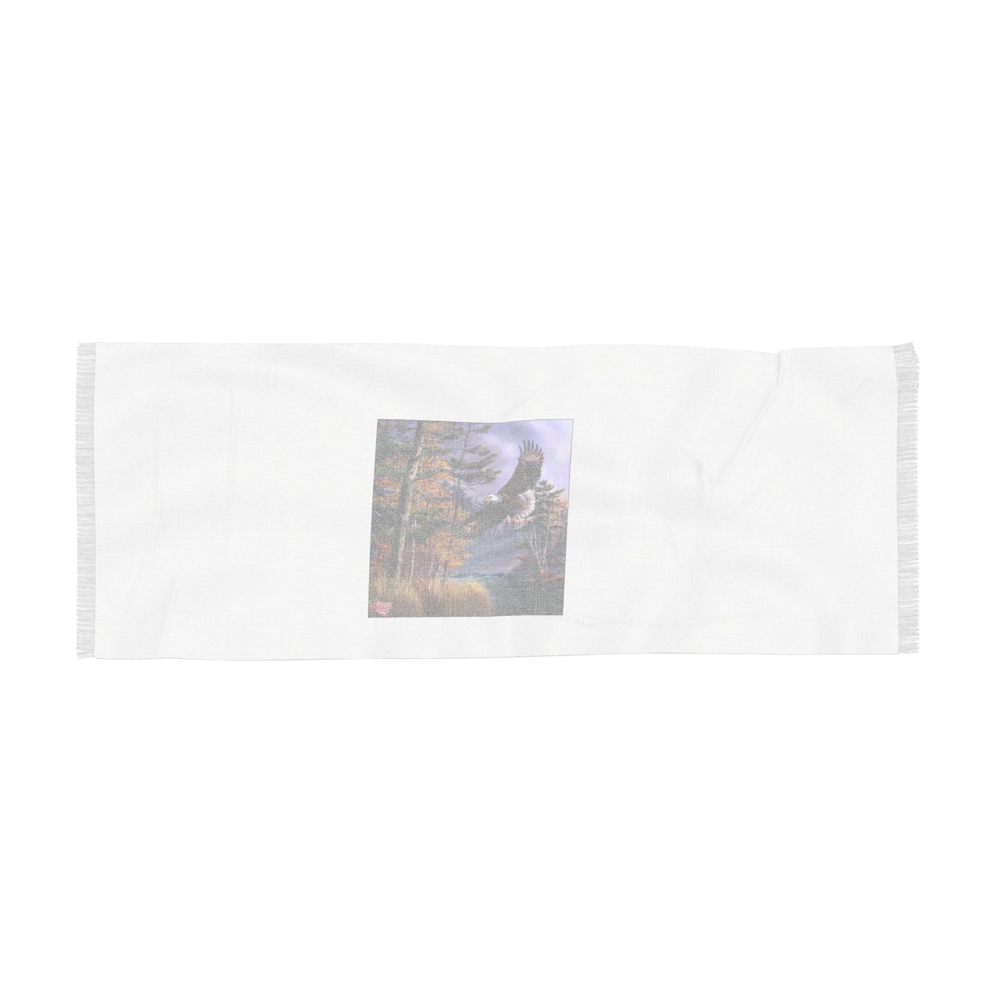 Eagle Mountain Light Scarf — Scenic Flying Eagle Nature Print