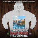 Mountain Lake Hoodie — Scenic Canoe Print Fleece Pullover Printify