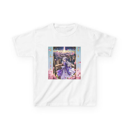 Kids Fantasy Princess Tee — Purple Castle Illustration