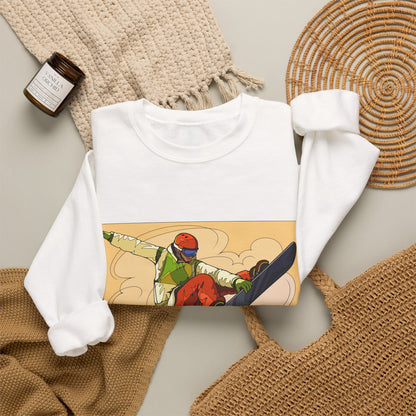 Snowboarder Graphic Sweatshirt — Vintage Mountain Snowboarding Crewneck