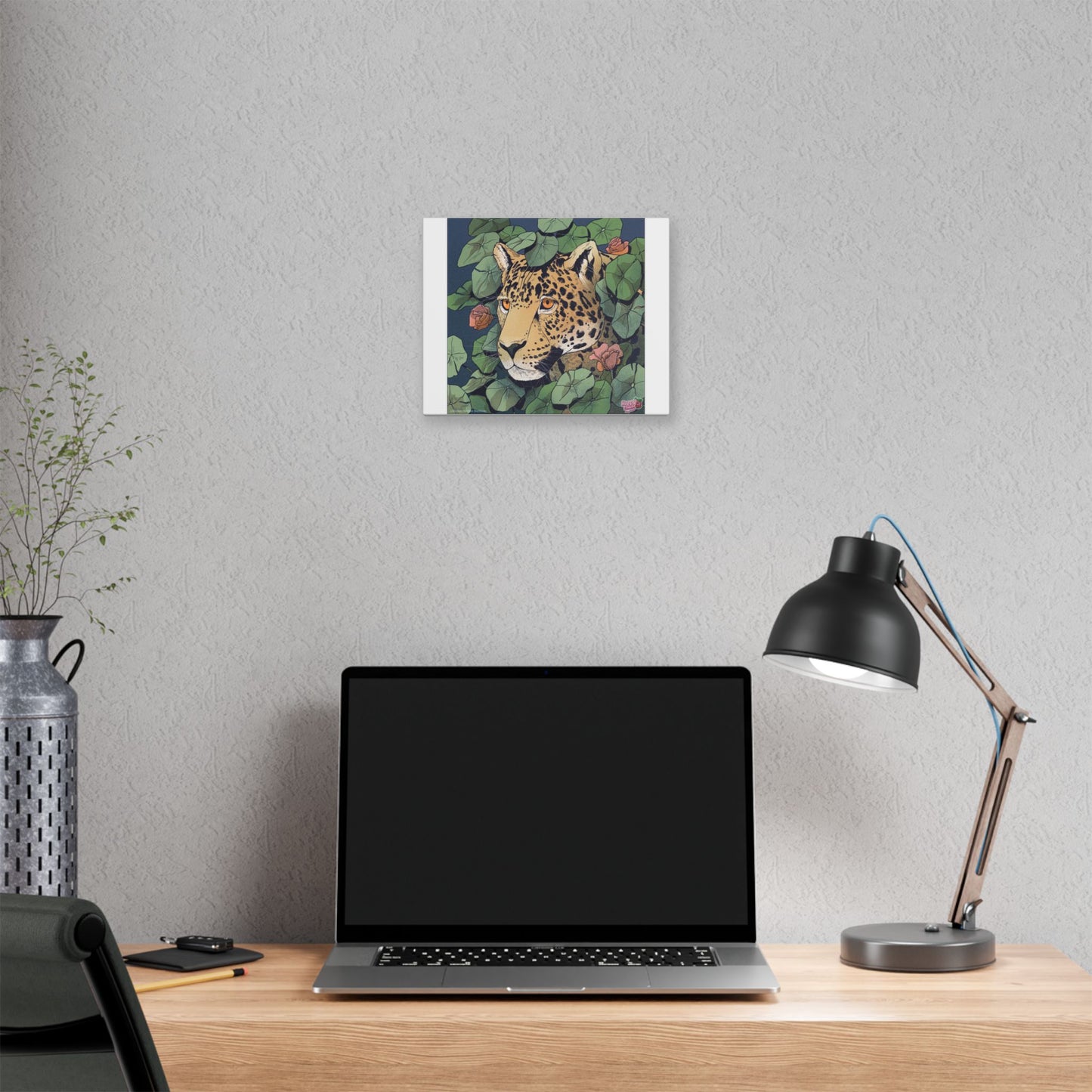 Leopard in Vines Canvas Print — Botanical Jungle Wall Art
