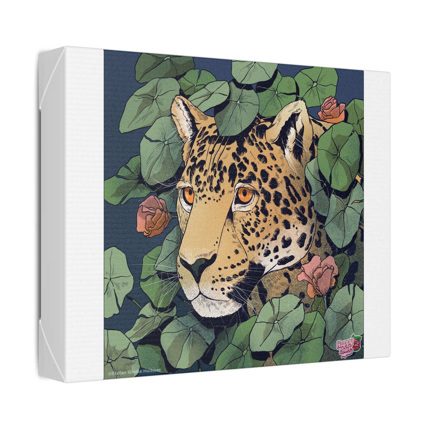 Leopard in Vines Canvas Print — Botanical Jungle Wall Art